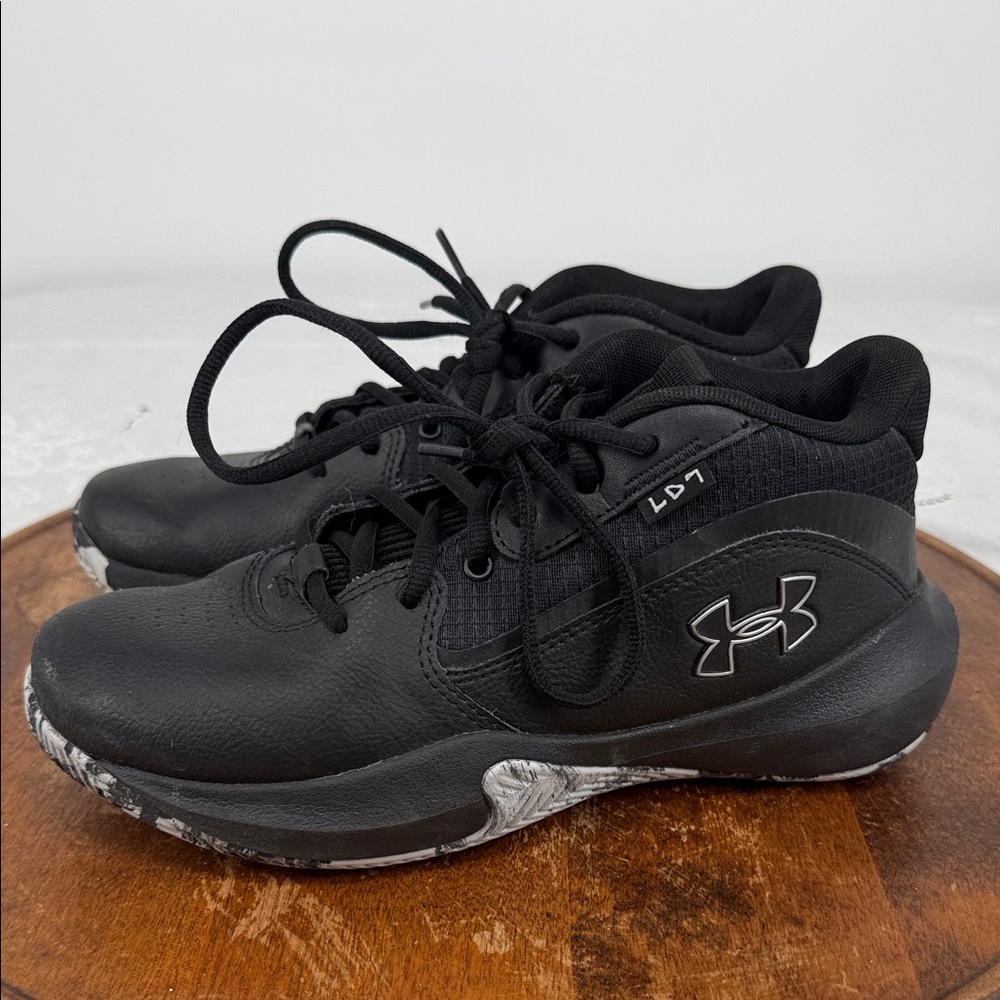 Under Armour Shoes Youth 6 LD7 Black High Top Basketball Athletic Sneakers